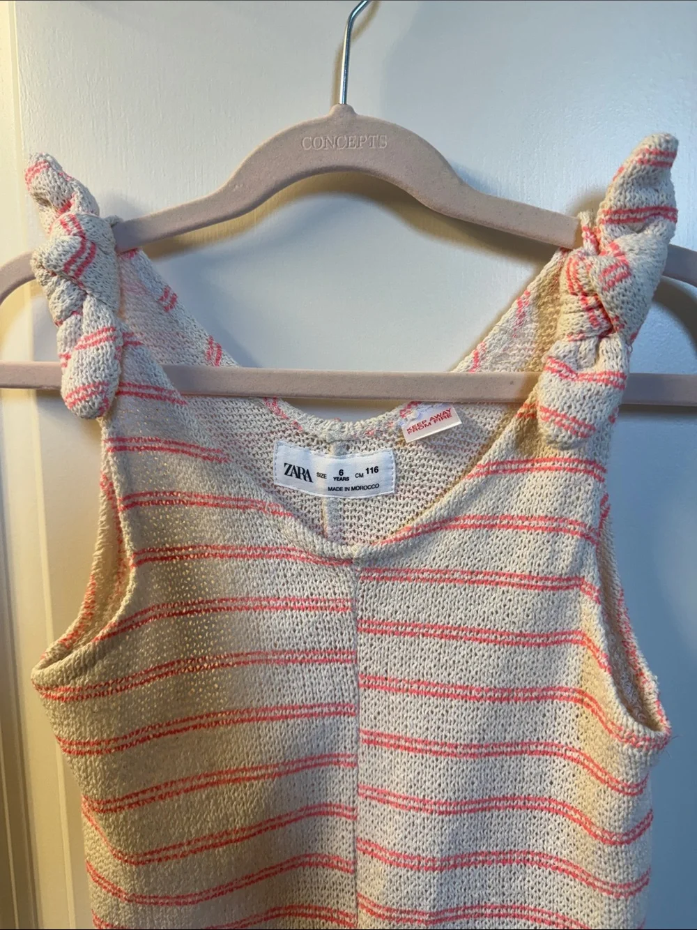 Zara Cream & Pink Striped Knitted Romper